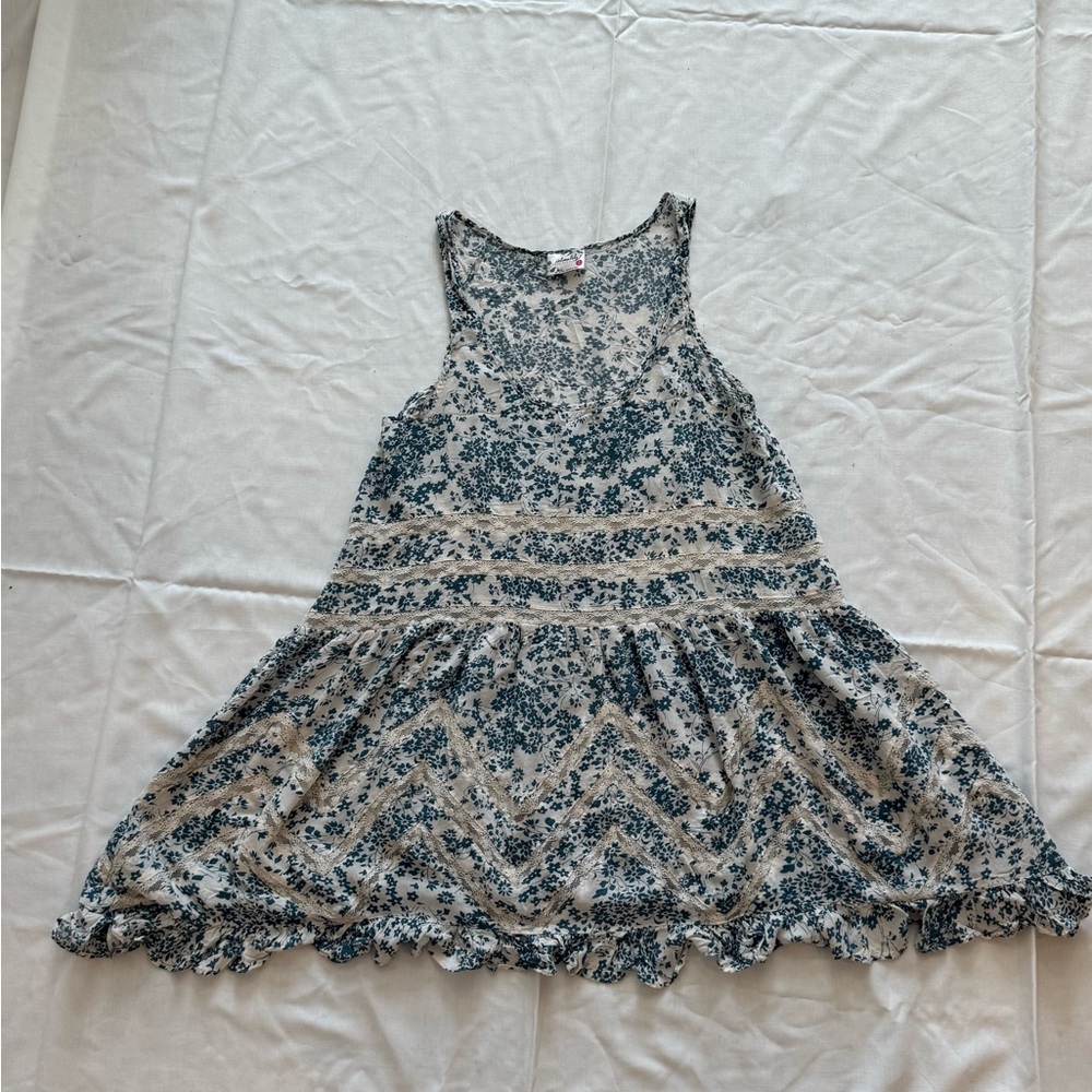 Intimately Free People Blue White Floral Tank